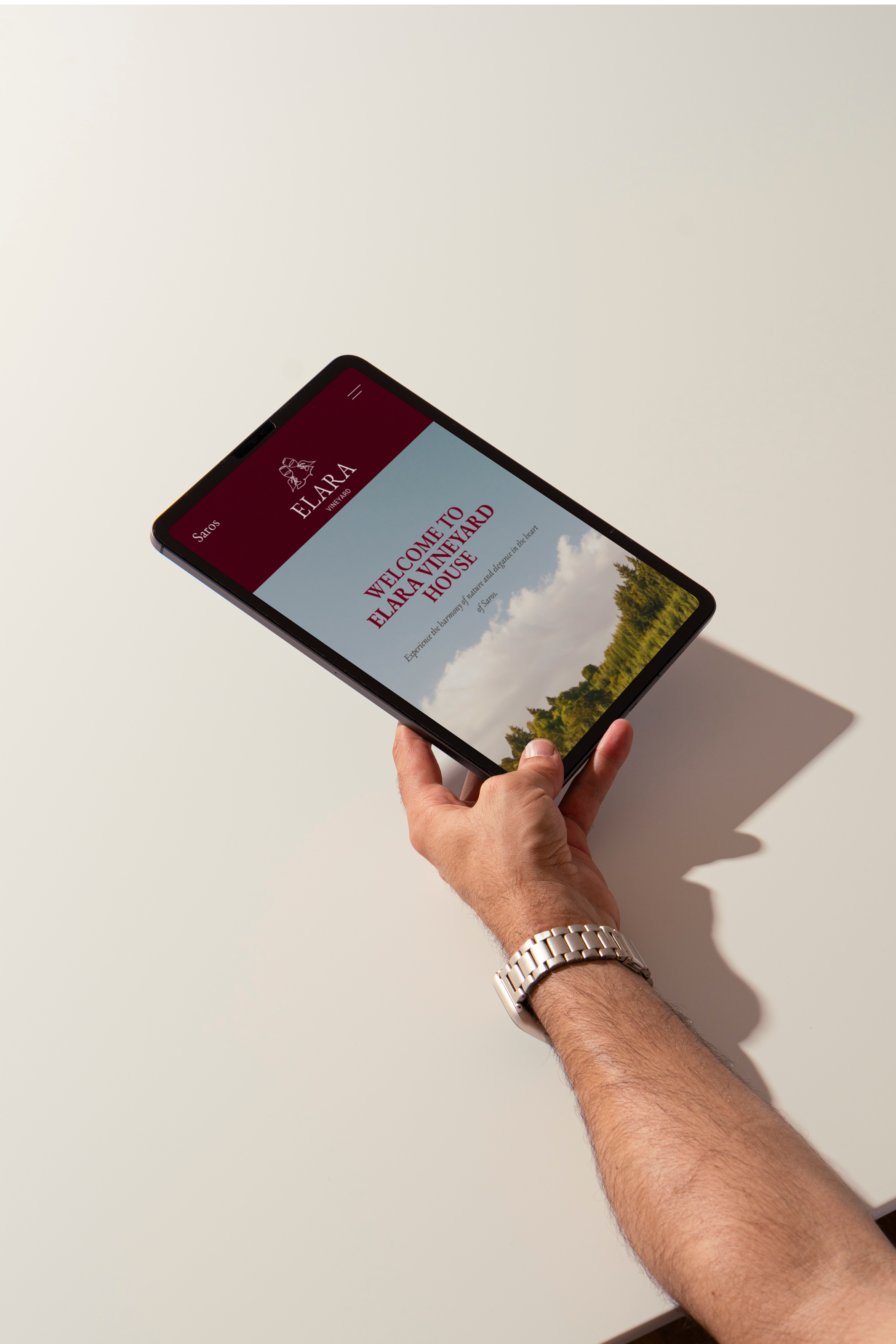 Vineyard product page on iPad